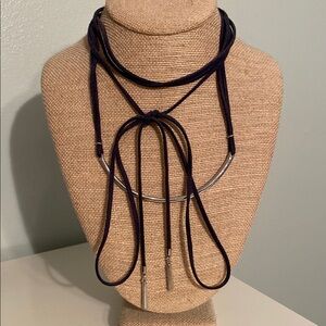 Chloe + Isabel Hero metal and leather necklace set